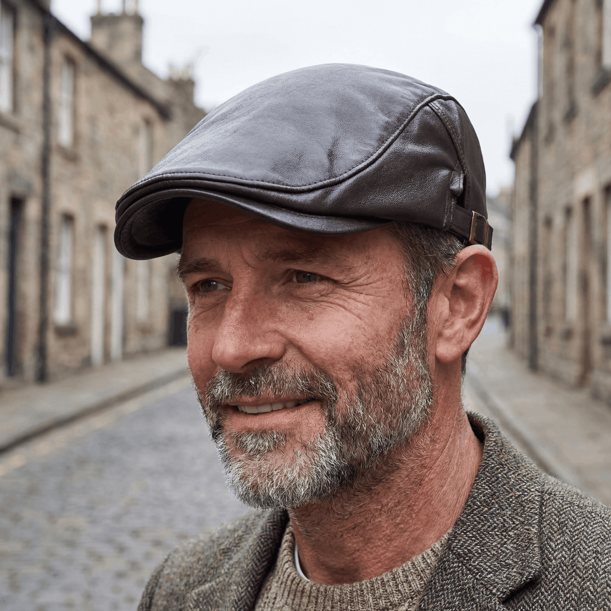 Noxwell Ashgrove Leather Flat Cap