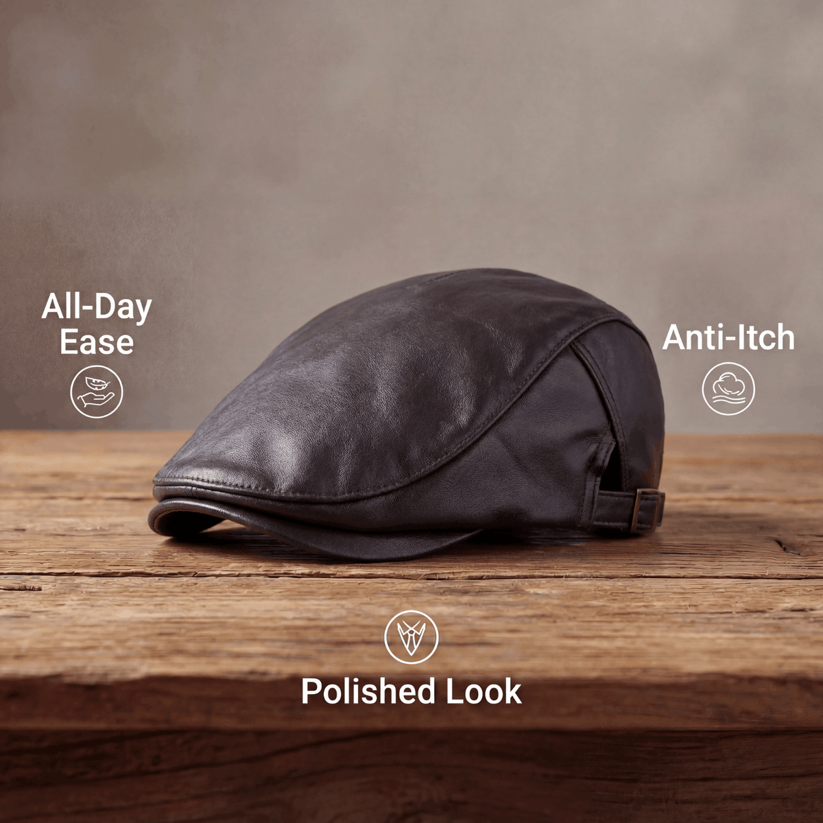 Noxwell Ashgrove Leather Flat Cap