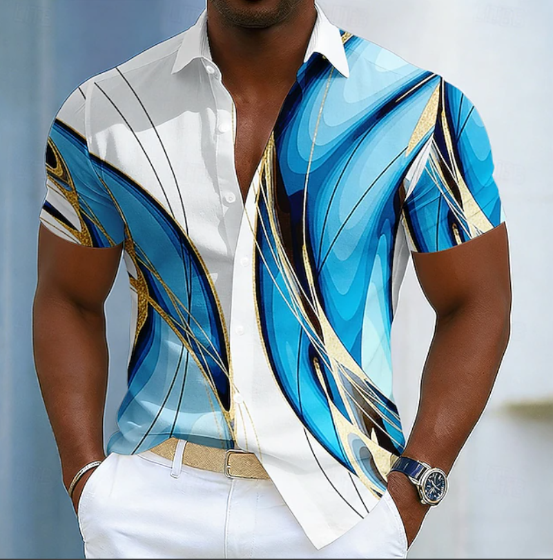 Noxwell Kelmore Colorblock Print Shirt