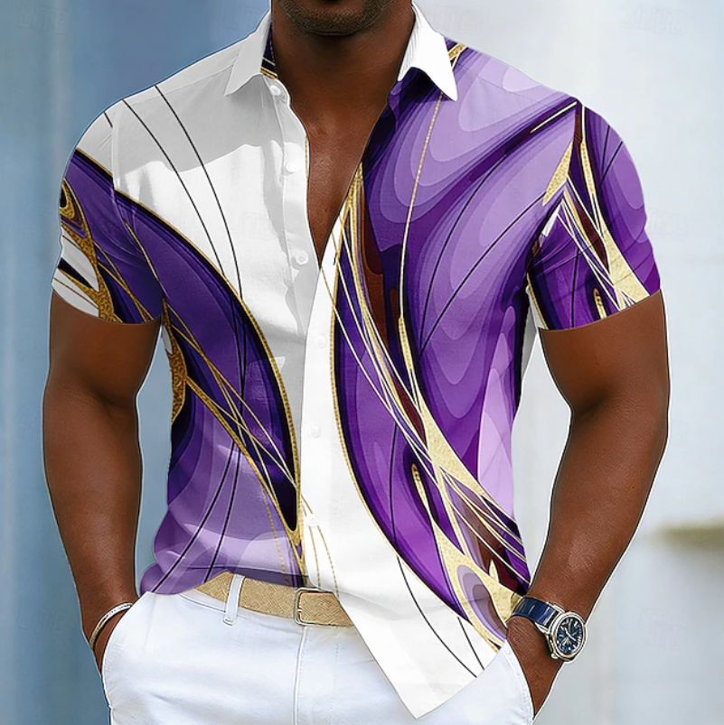 Noxwell Kelmore Colorblock Print Shirt