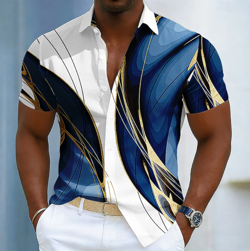 Noxwell Kelmore Colorblock Print Shirt
