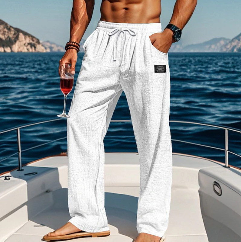Pantalones con cordón Noxwell Ashbourne de aspecto de lino