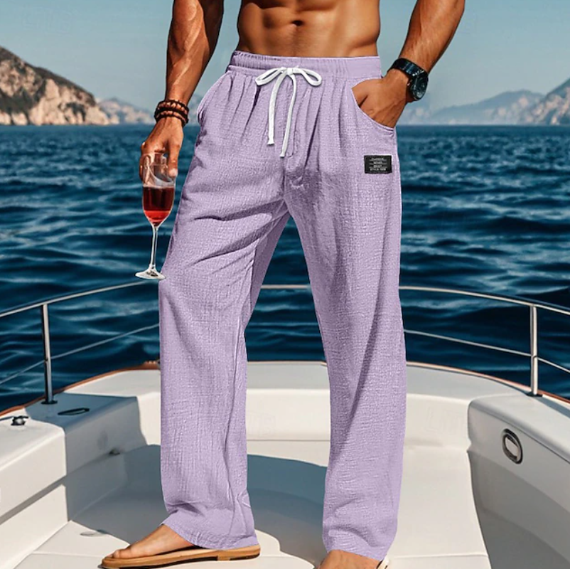 Pantalones con cordón Noxwell Ashbourne de aspecto de lino