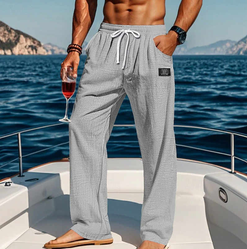 Pantalones con cordón Noxwell Ashbourne de aspecto de lino