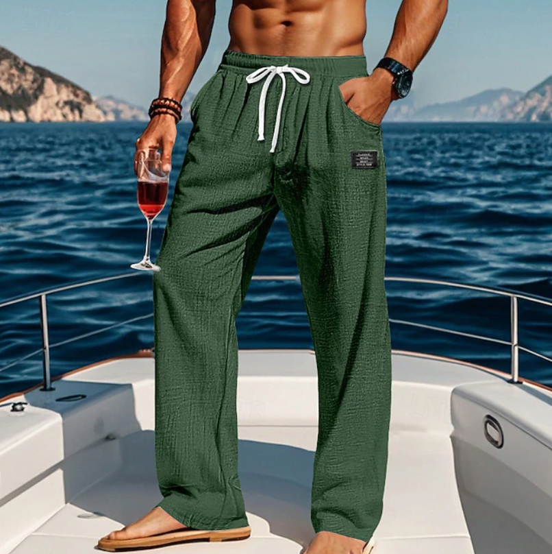 Pantalones con cordón Noxwell Ashbourne de aspecto de lino